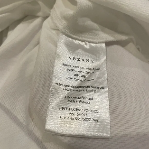 Sezane Conrad T-Shirt in White - Size XS - Picture 7 of 7